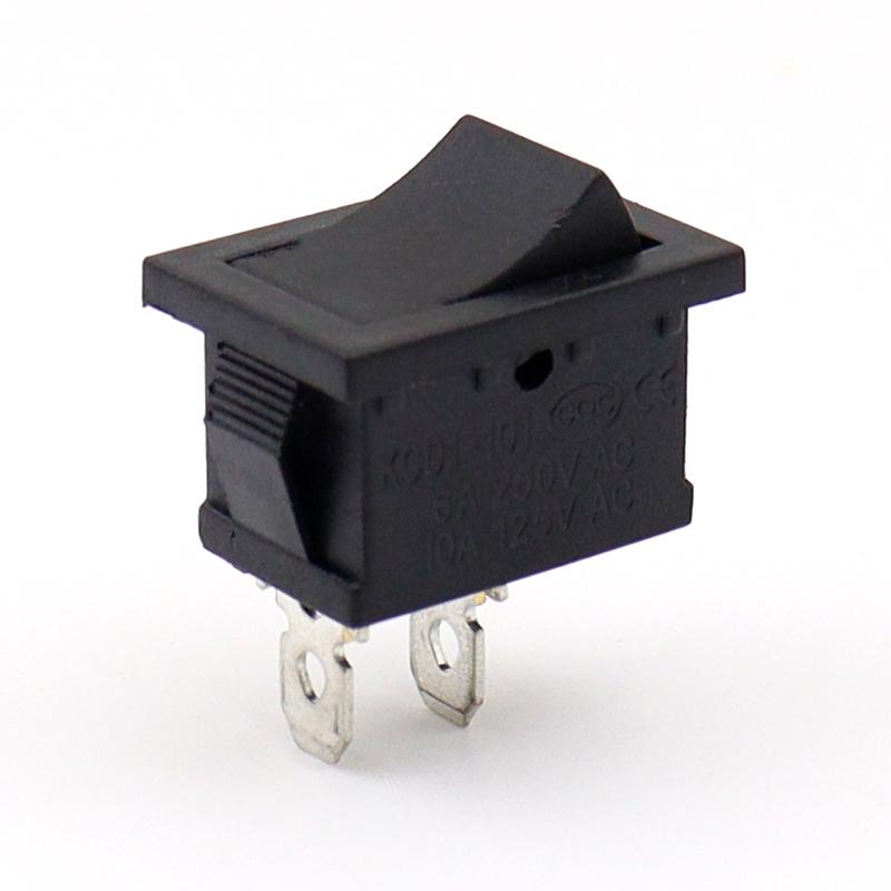 KCD1两脚复位船型开关黑色