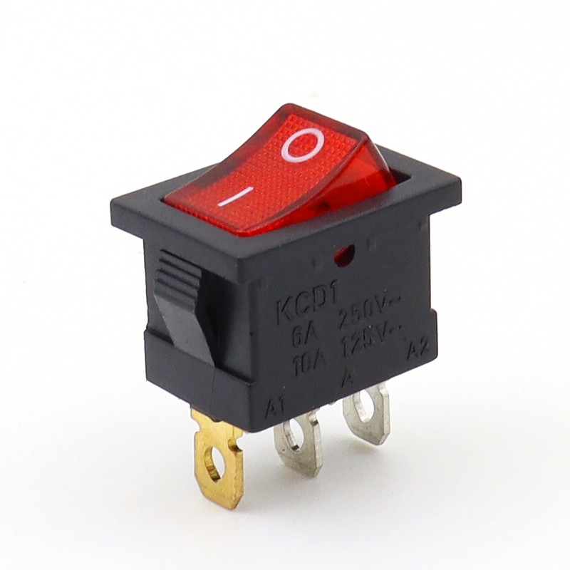 KCD1船型开关3脚2档红灯