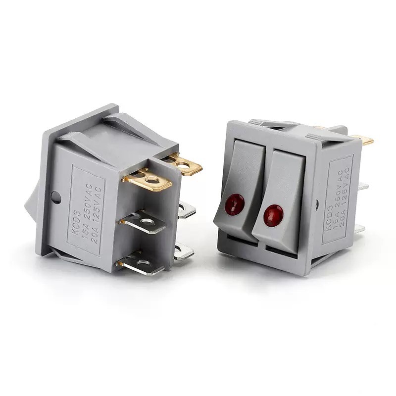 KCD6-6脚2档-双联带猫眼-灰色