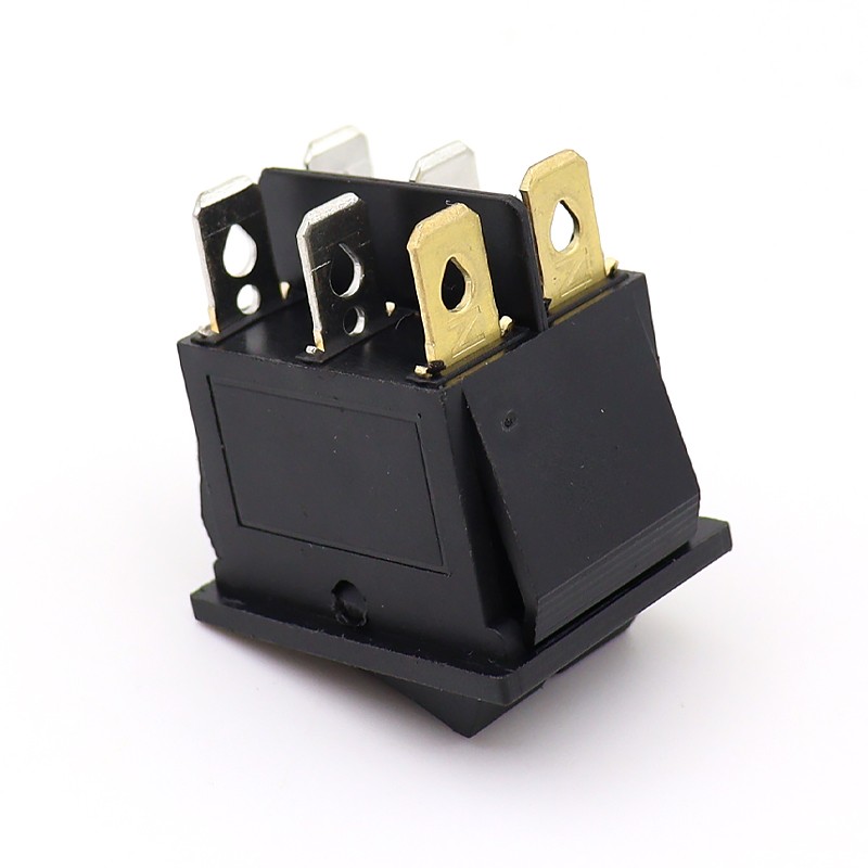 KCD6-6脚2档-双联带猫眼-黑色